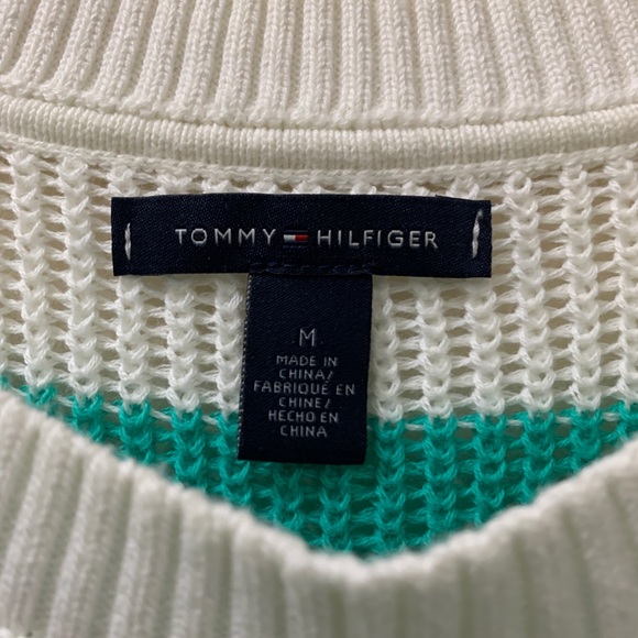 Tommy Hilfiger Striped Sweater - Mint Green/White - Picture 4 of 5